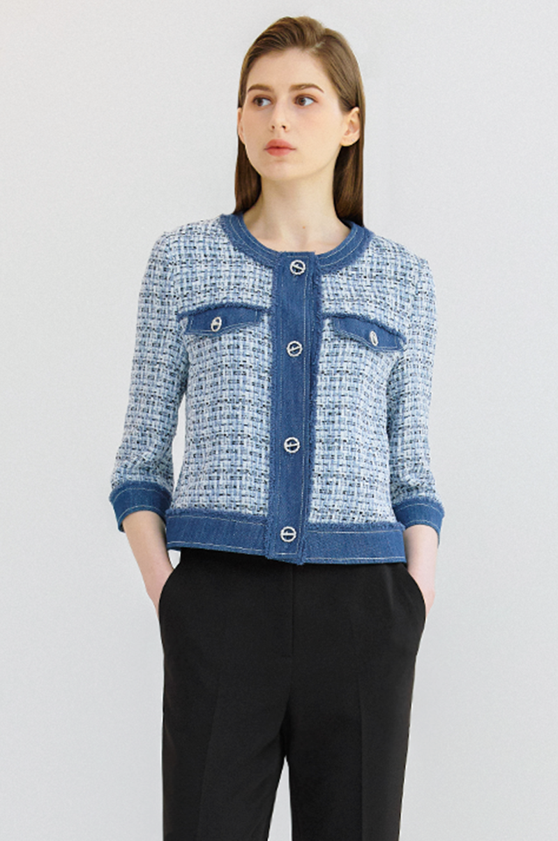 [Pre Order] Jeans Design Tweed Blazer
