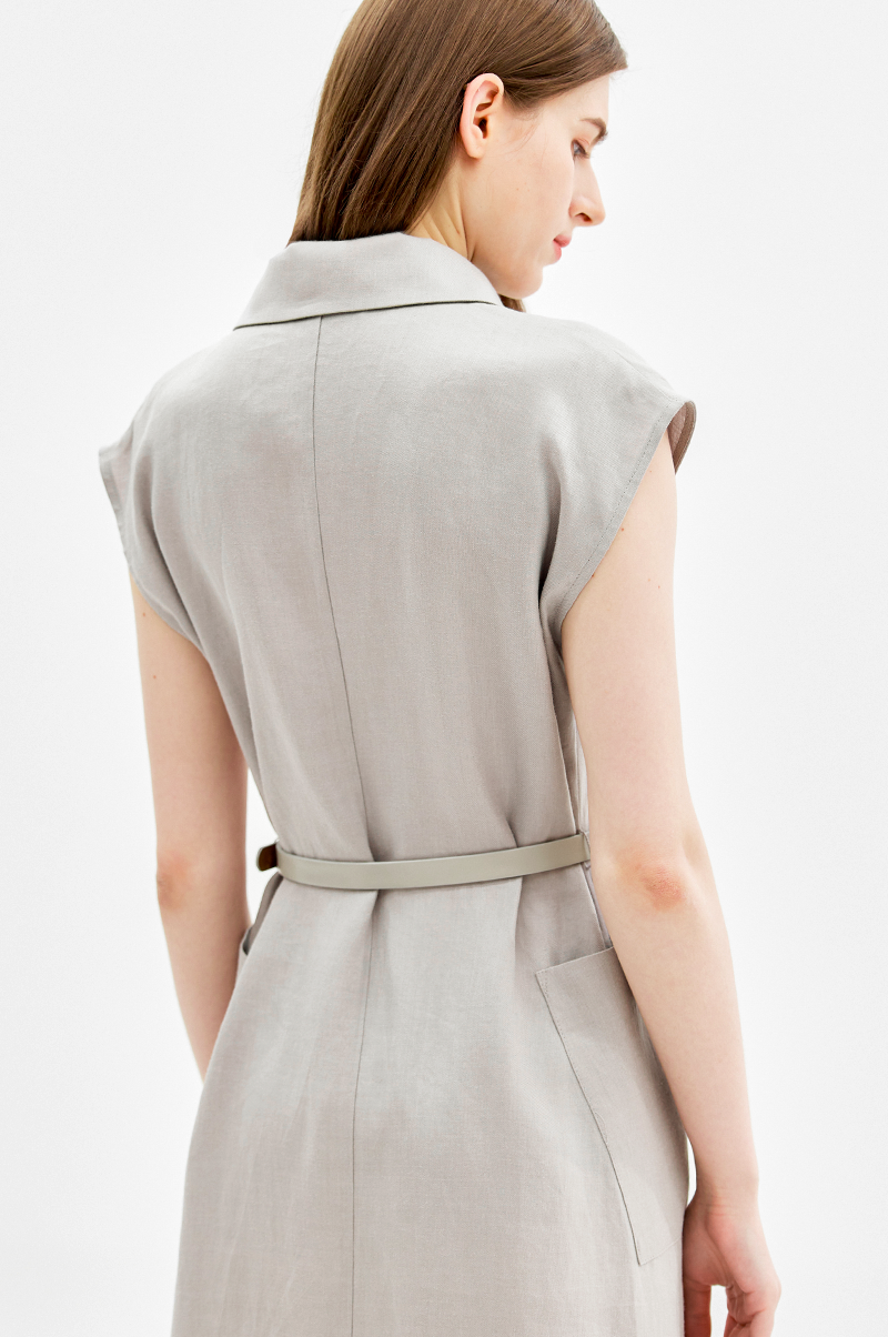 [Pre Order] Button-up Belted Linen Dress