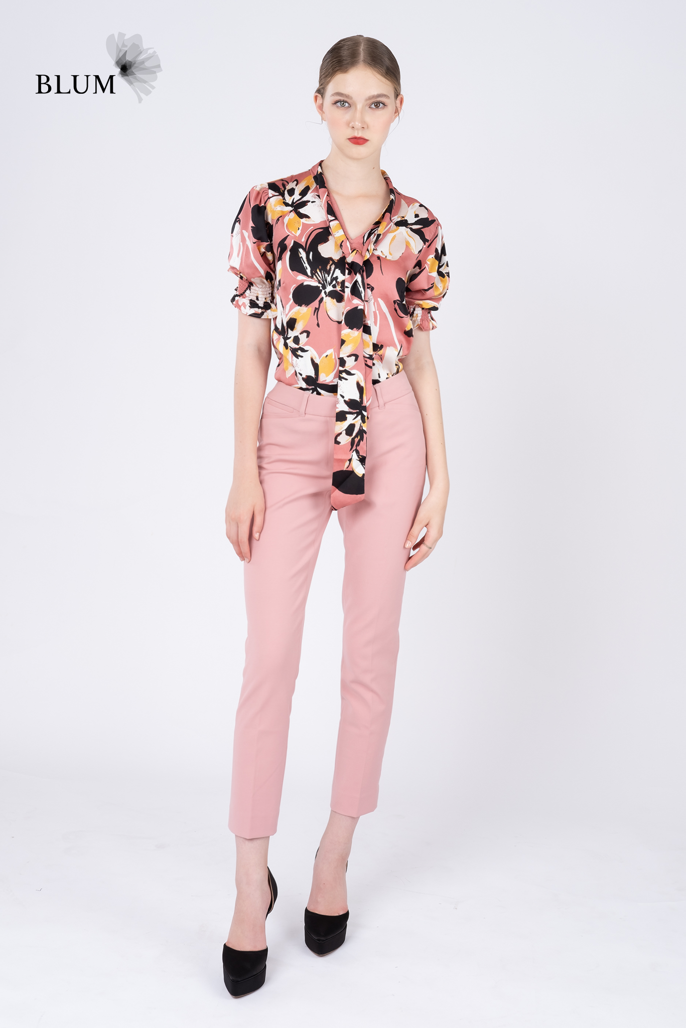 PAOLA Puff Sleeve Floral Blouse