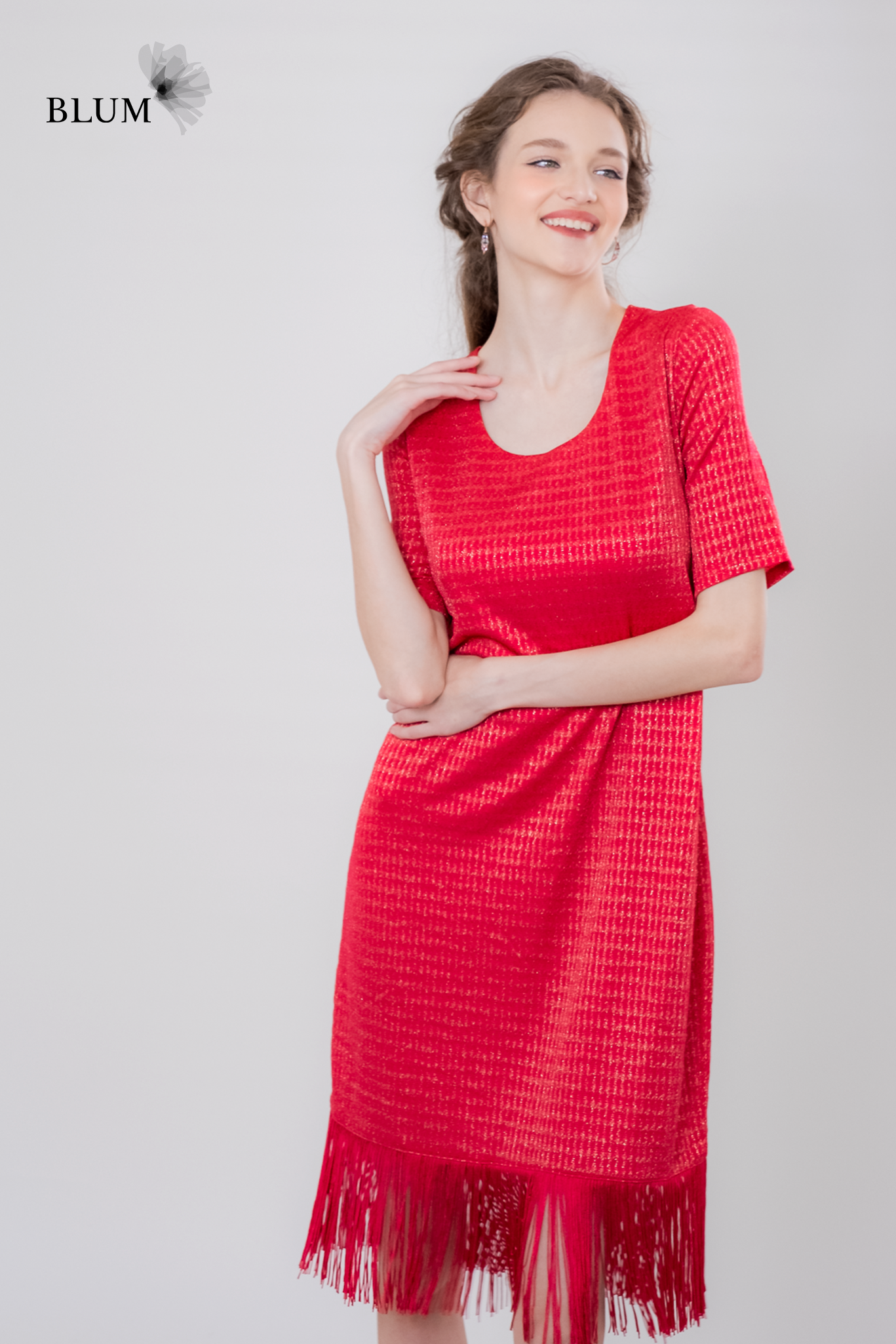 LUNA Red Tassel Dress