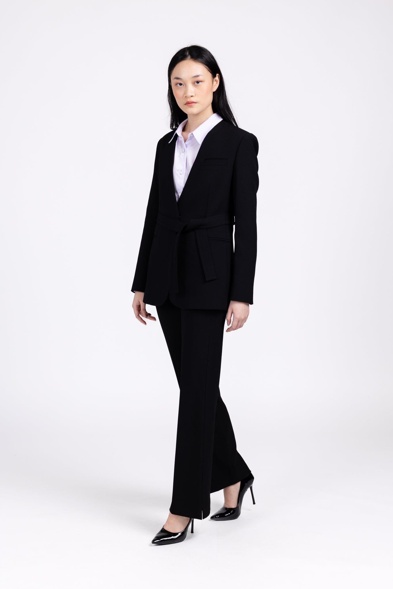 ISLA Tailored Blazer & Pants Two Piece Suit ( Black)