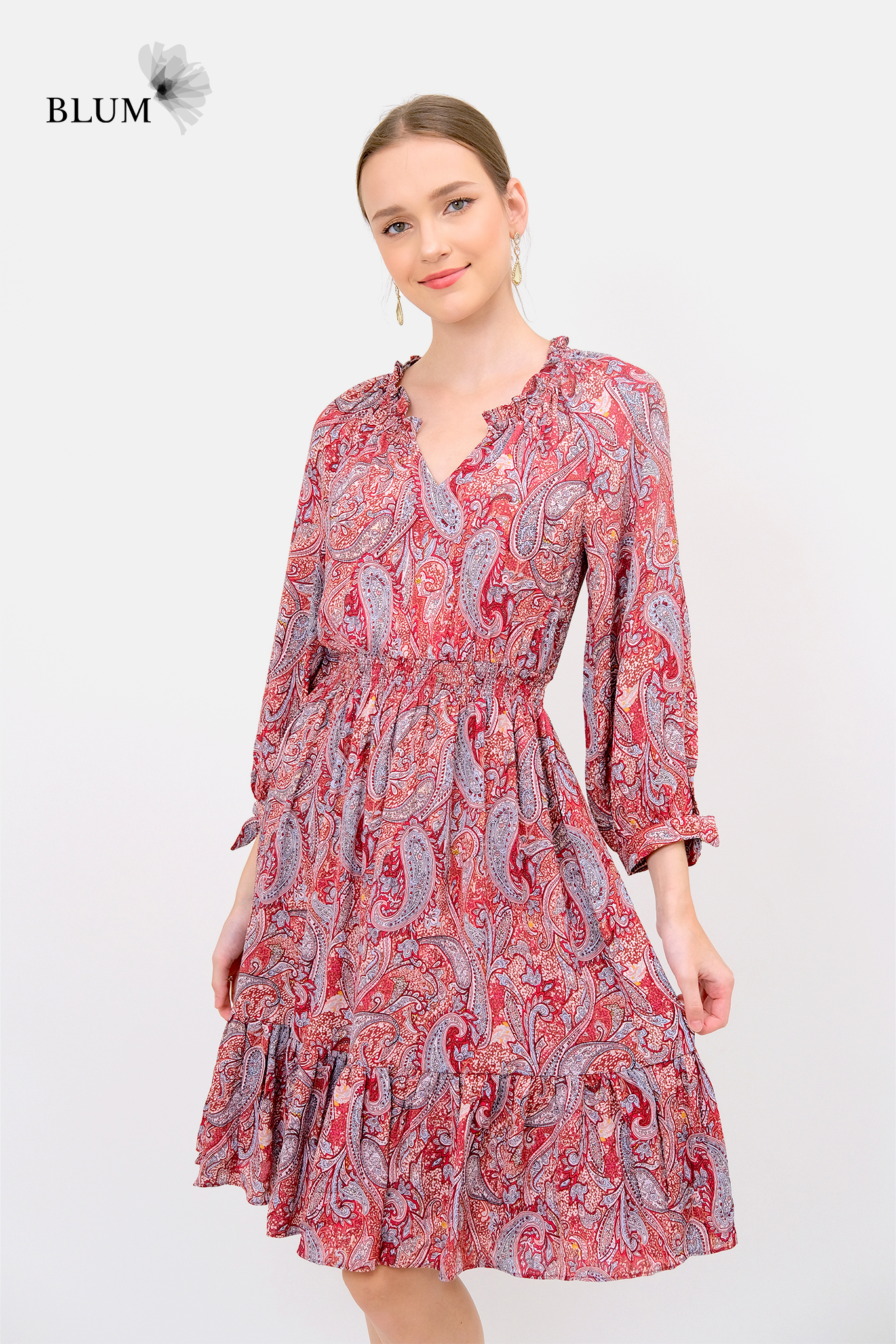 Ophelia Paisley Pattern Mini Dress