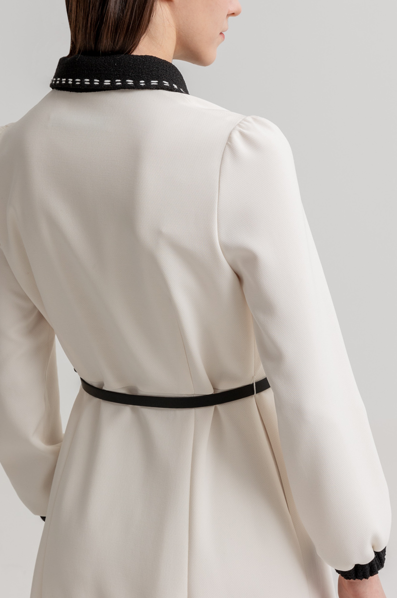 [Pre Order] Tweed Collar Belted Dress