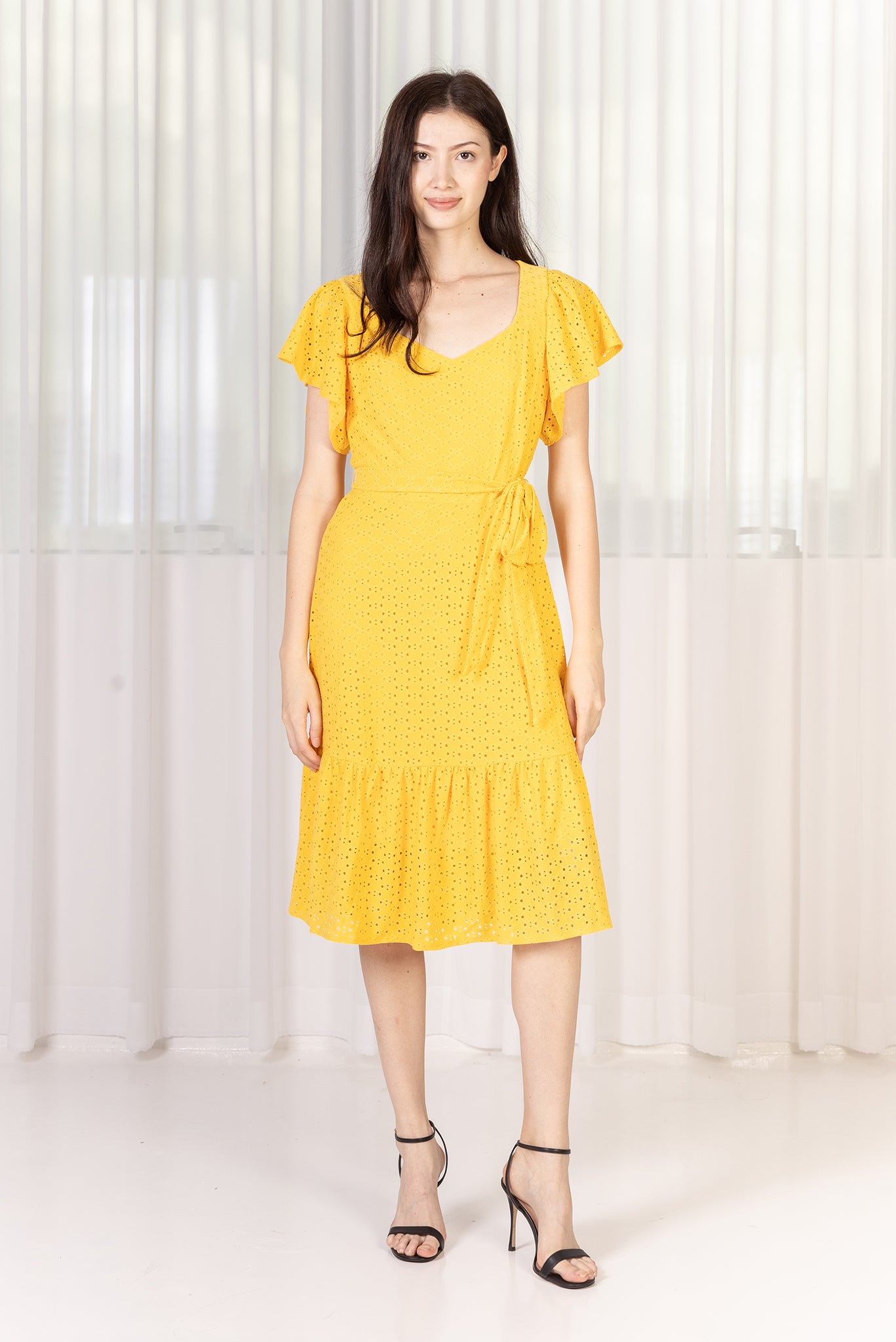 NORA Flare Midi Dress (Yellow)
