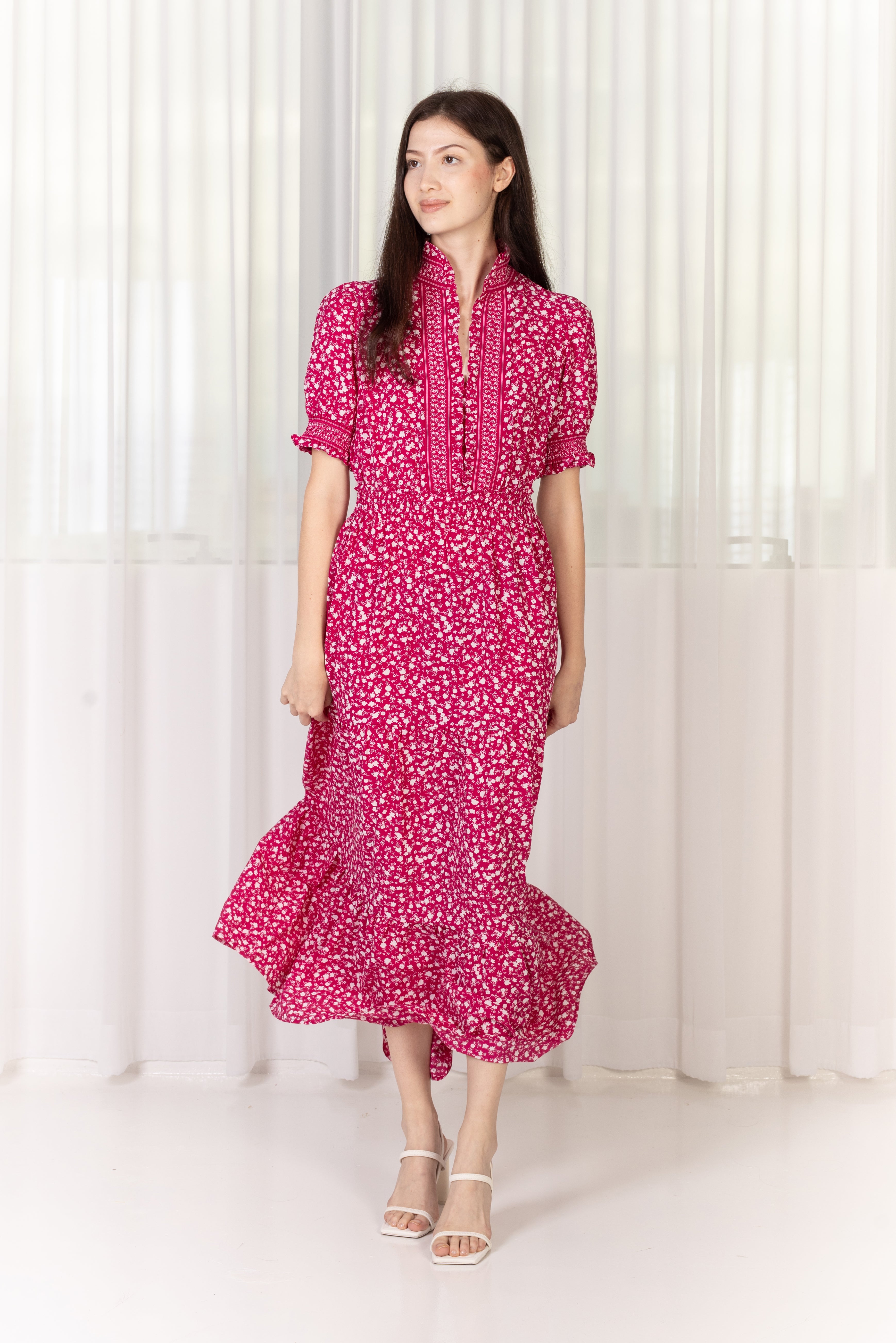 ROSALIND Maxi Dress Floral (Pink)