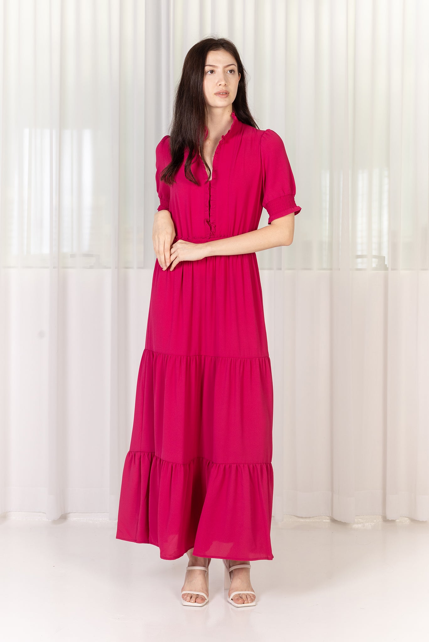 ROSALIND Maxi Dress (Dark Pink)