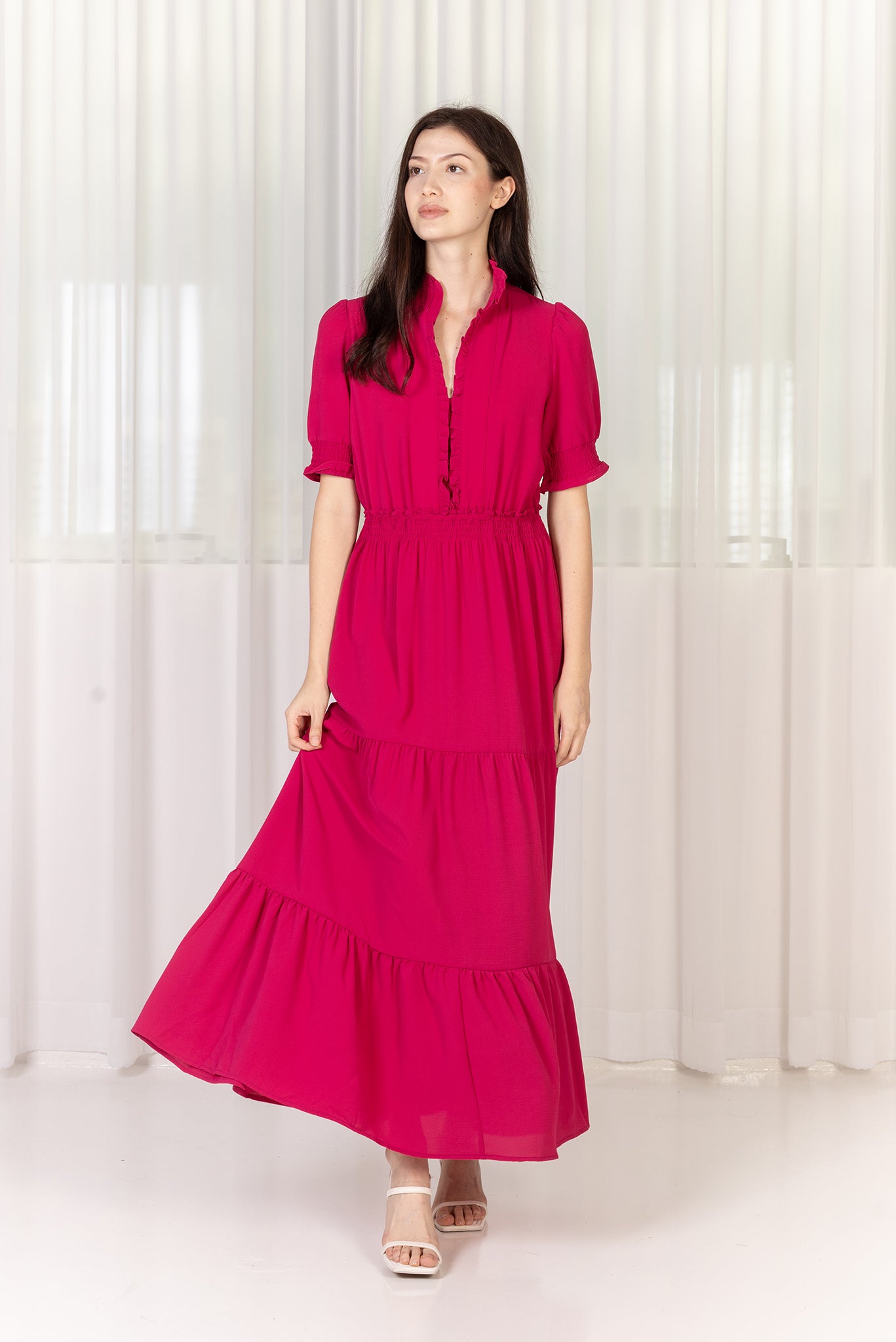ROSALIND Maxi Dress (Dark Pink)